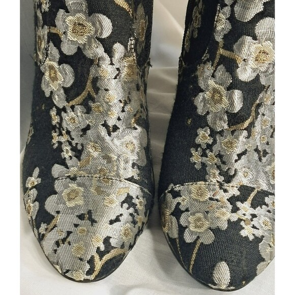 INDIGO RD Women's Bootie Size 9 Jaguard Black Silver Floral Embroidered Shoe - Picture 4 of 11
